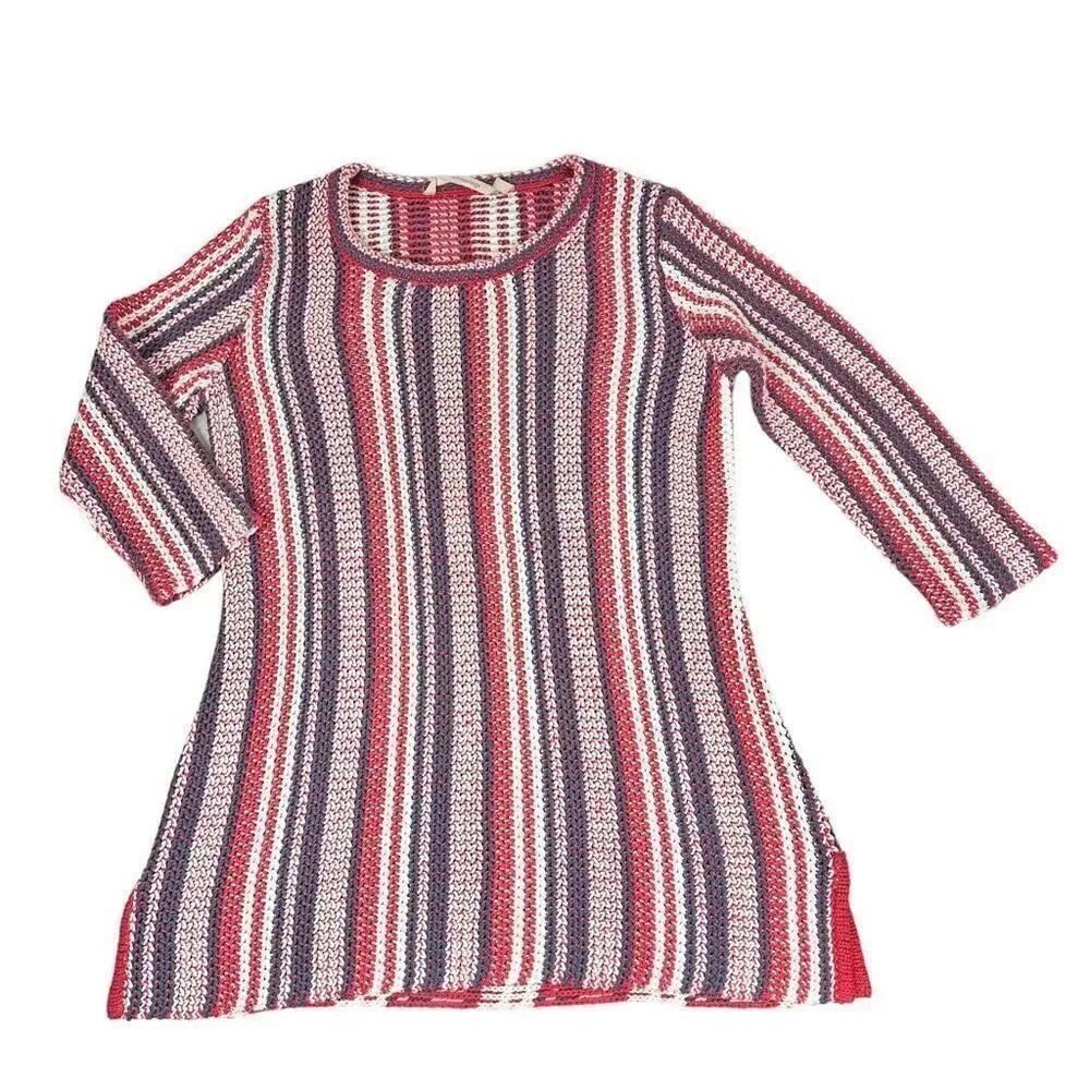 Soft Surroundings Womens Montego Bay Stripe Knit Sweater size Small